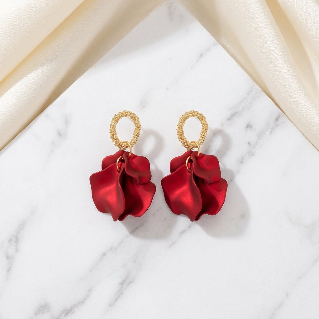 Bloom halo drop earrings with sparkling floral design