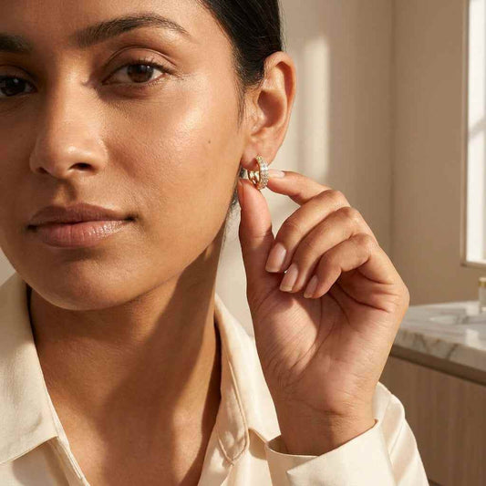 Crystal Pavé Huggie Hoop Earrings - ZI FASHION