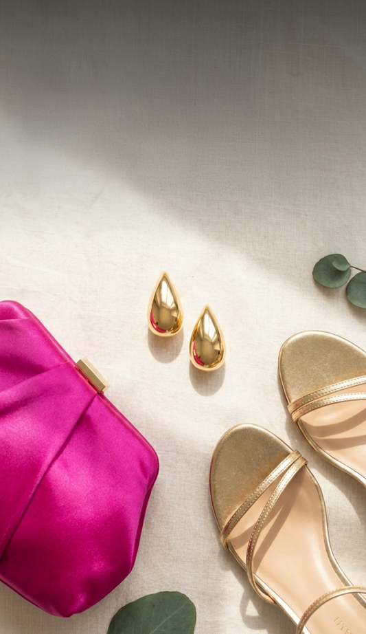 Golden Drop Stud Earrings | 18K PVD Gold - Plated Stainless Steel - ZI FASHION