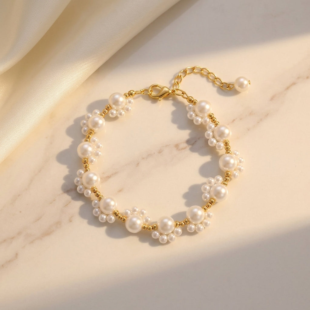 Luminous Wave Woven Pearl Bracelet - ZI FASHION