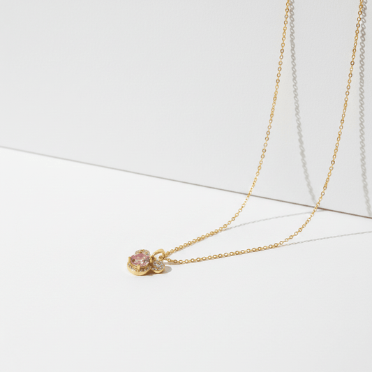Rose Sparkle Trio Pendant Necklace | 18K Gold - Plated - ZI FASHION