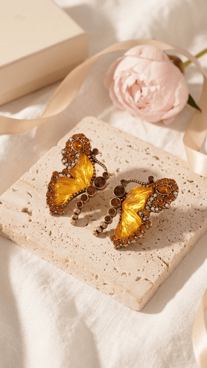 Amber Flutter Butterfly Statement Earrings - ZI FASHION