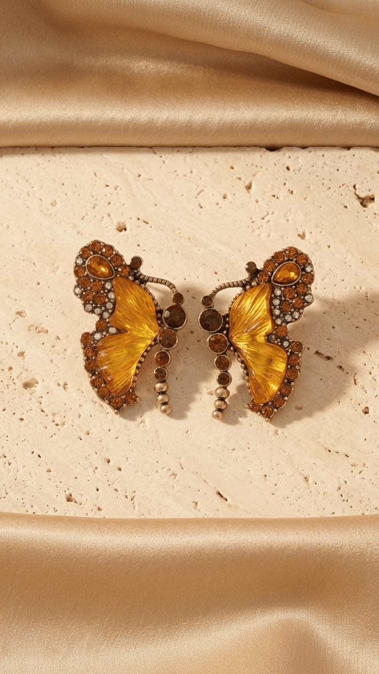 Amber Flutter Butterfly Statement Earrings - ZI FASHION