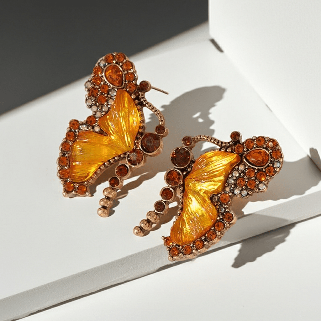 Amber Flutter Butterfly Statement Earrings - ZI FASHION