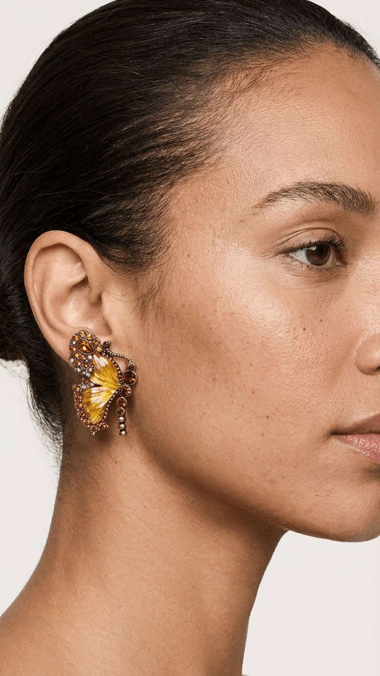 Amber Flutter Butterfly Statement Earrings - ZI FASHION