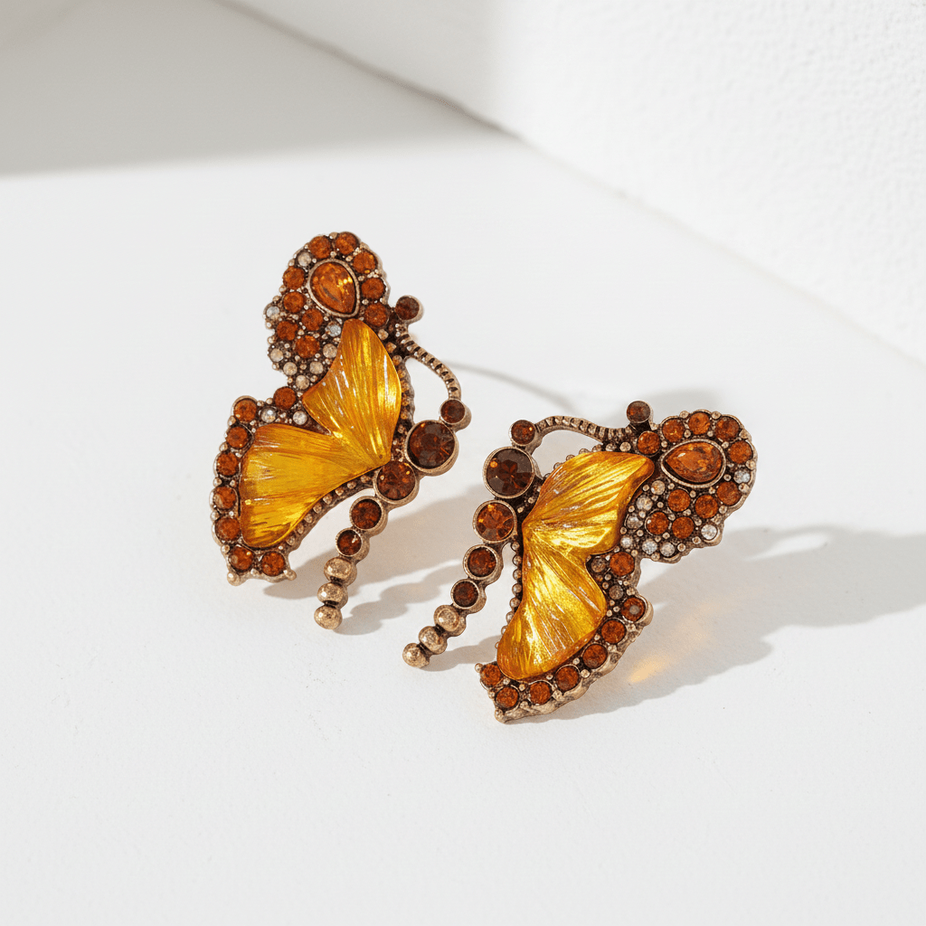 Amber Flutter Butterfly Statement Earrings - ZI FASHION