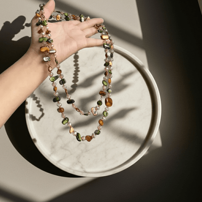 Bohemian Colorful Shell & Pearl Long Beaded Necklace | Retro Luxury Layering Lariat Necklace - ZI FASHION