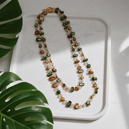 Bohemian Colorful Shell & Pearl Long Beaded Necklace | Retro Luxury Layering Lariat Necklace - ZI FASHION