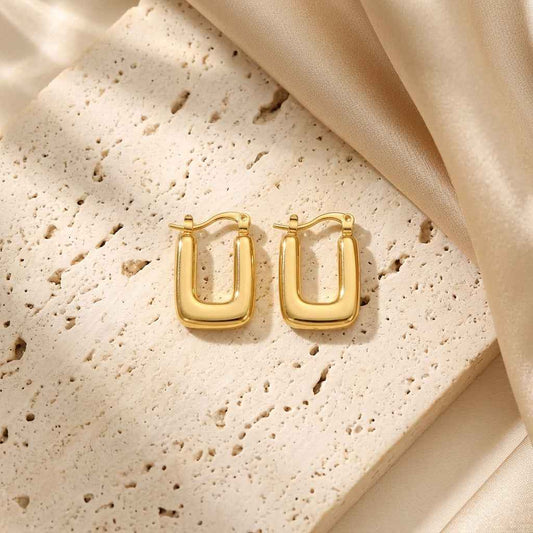 Chunky Square Hoop Earrings | 18K PVD Gold Plated Titanium Steel - ZI FASHION