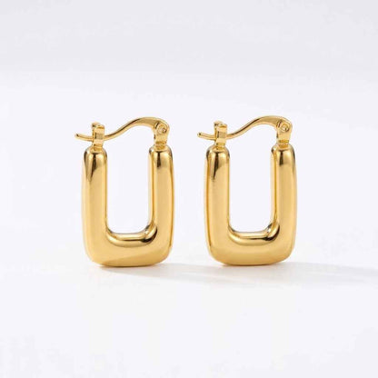 Chunky Square Hoop Earrings | 18K PVD Gold Plated Titanium Steel - ZI FASHION