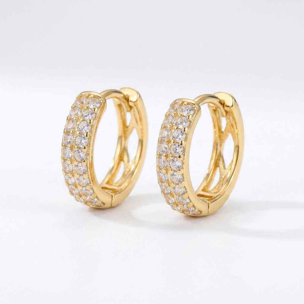 Crystal Pavé Huggie Hoop Earrings - ZI FASHION