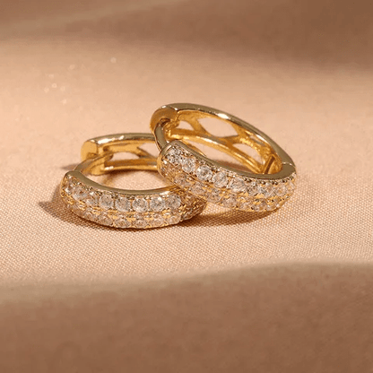 Crystal Pavé Huggie Hoop Earrings - ZI FASHION