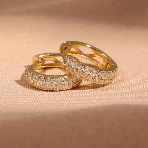 Crystal Pavé Huggie Hoop Earrings - ZI FASHION