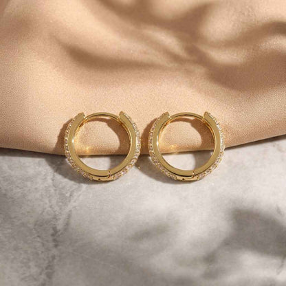 Crystal Pavé Huggie Hoop Earrings - ZI FASHION