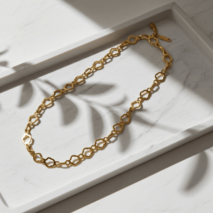 Gold Clover Link Chain Necklace | 18K Gold - Plated Stainless Steel - ZI FASHION