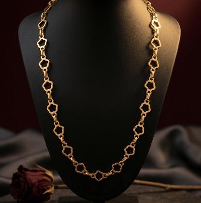 Gold Clover Link Chain Necklace | 18K Gold - Plated Stainless Steel - ZI FASHION