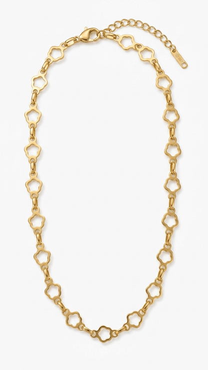 Gold Clover Link Chain Necklace | 18K Gold - Plated Stainless Steel - ZI FASHION