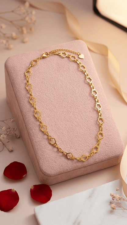 Gold Clover Link Chain Necklace | 18K Gold - Plated Stainless Steel - ZI FASHION