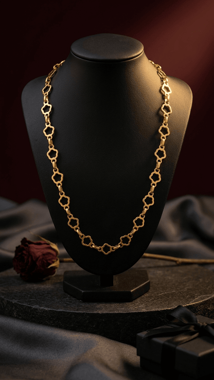 Gold Clover Link Chain Necklace | 18K Gold - Plated Stainless Steel - ZI FASHION