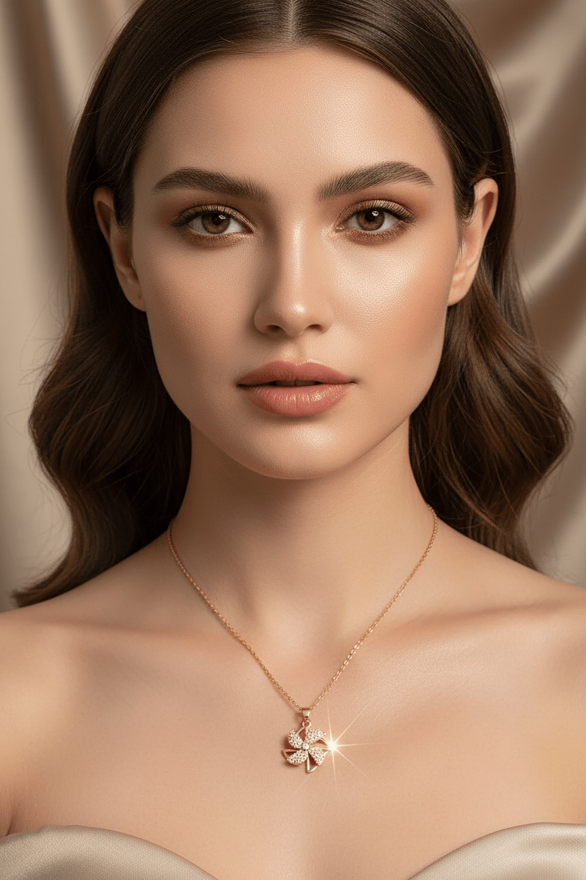 Gold Crystal Pinwheel Pendant Necklace | Sparkling Windmill Flower Necklace - ZI FASHION