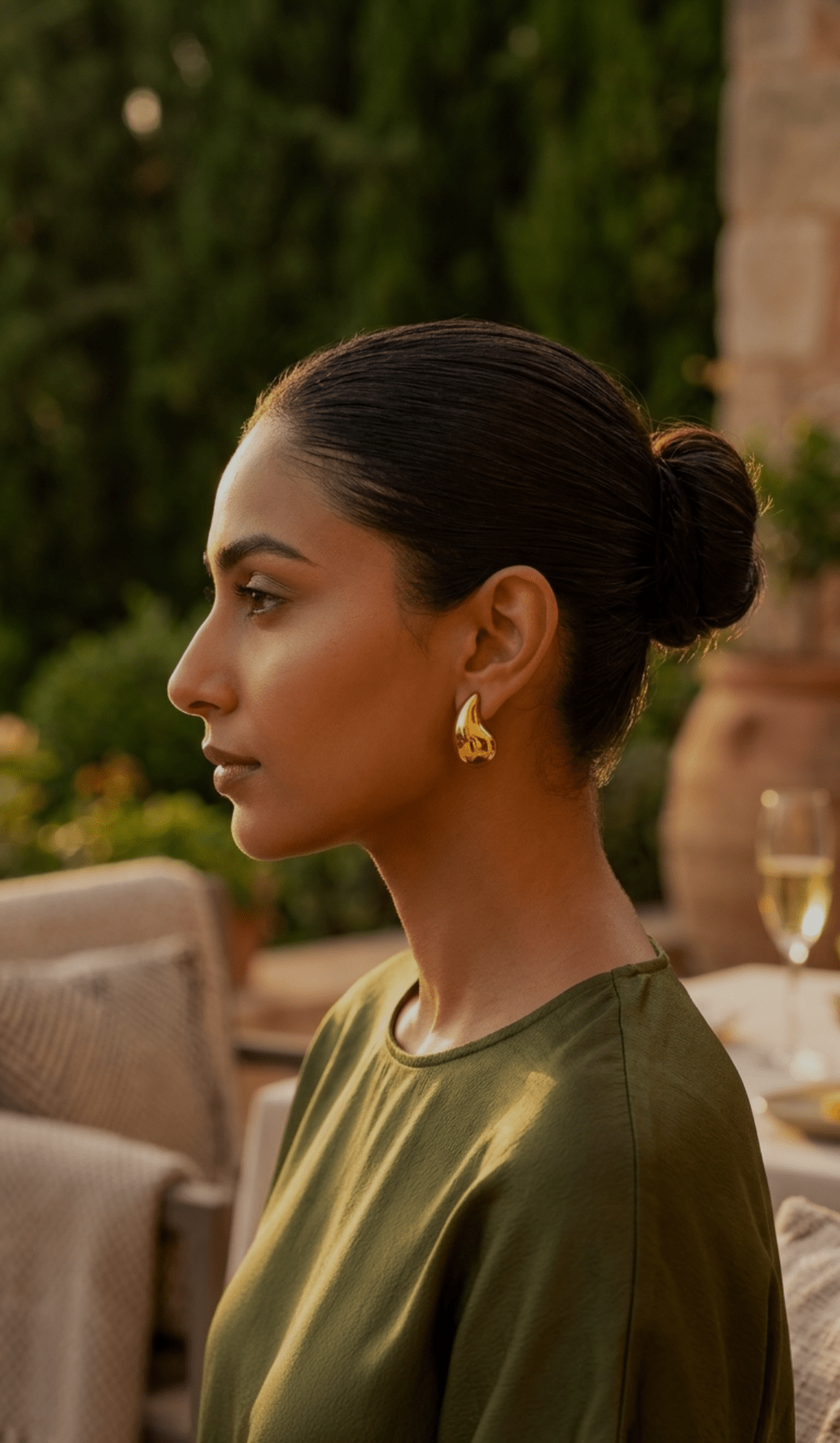Golden Drop Stud Earrings | 18K PVD Gold - Plated Stainless Steel - ZI FASHION
