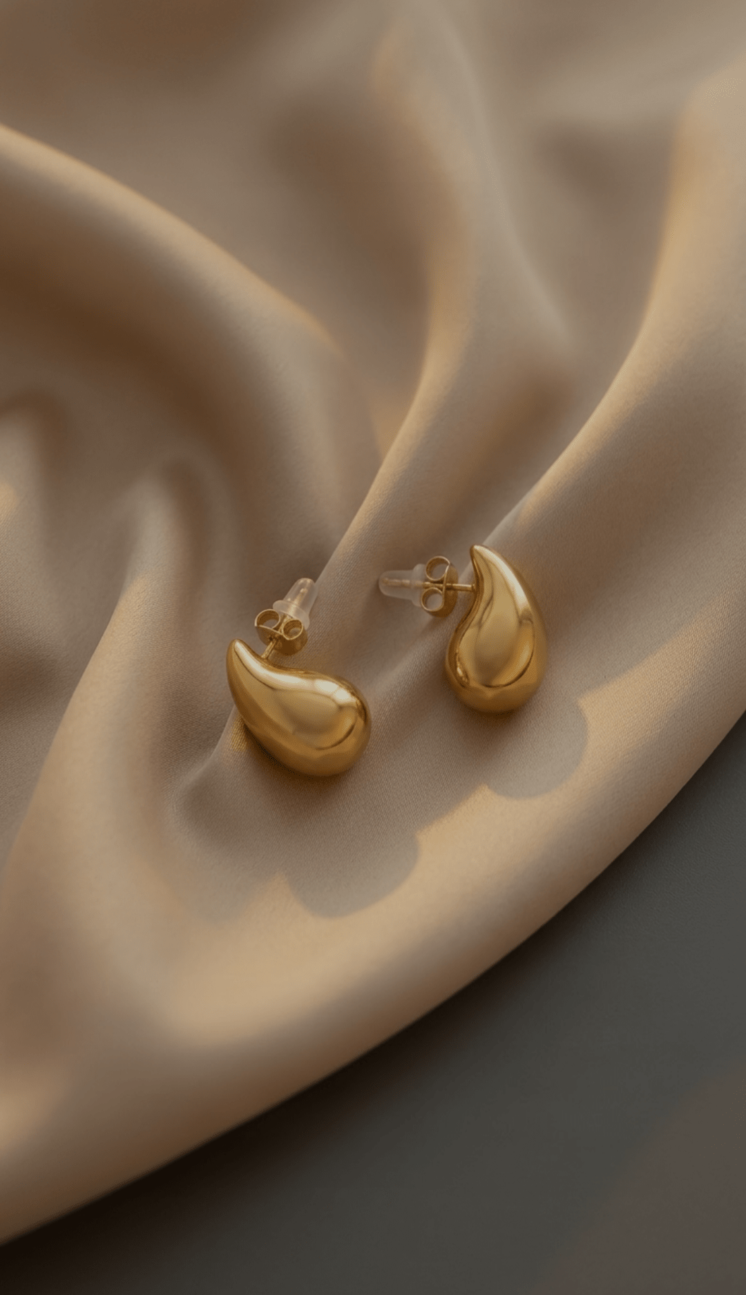 Golden Drop Stud Earrings | 18K PVD Gold - Plated Stainless Steel - ZI FASHION