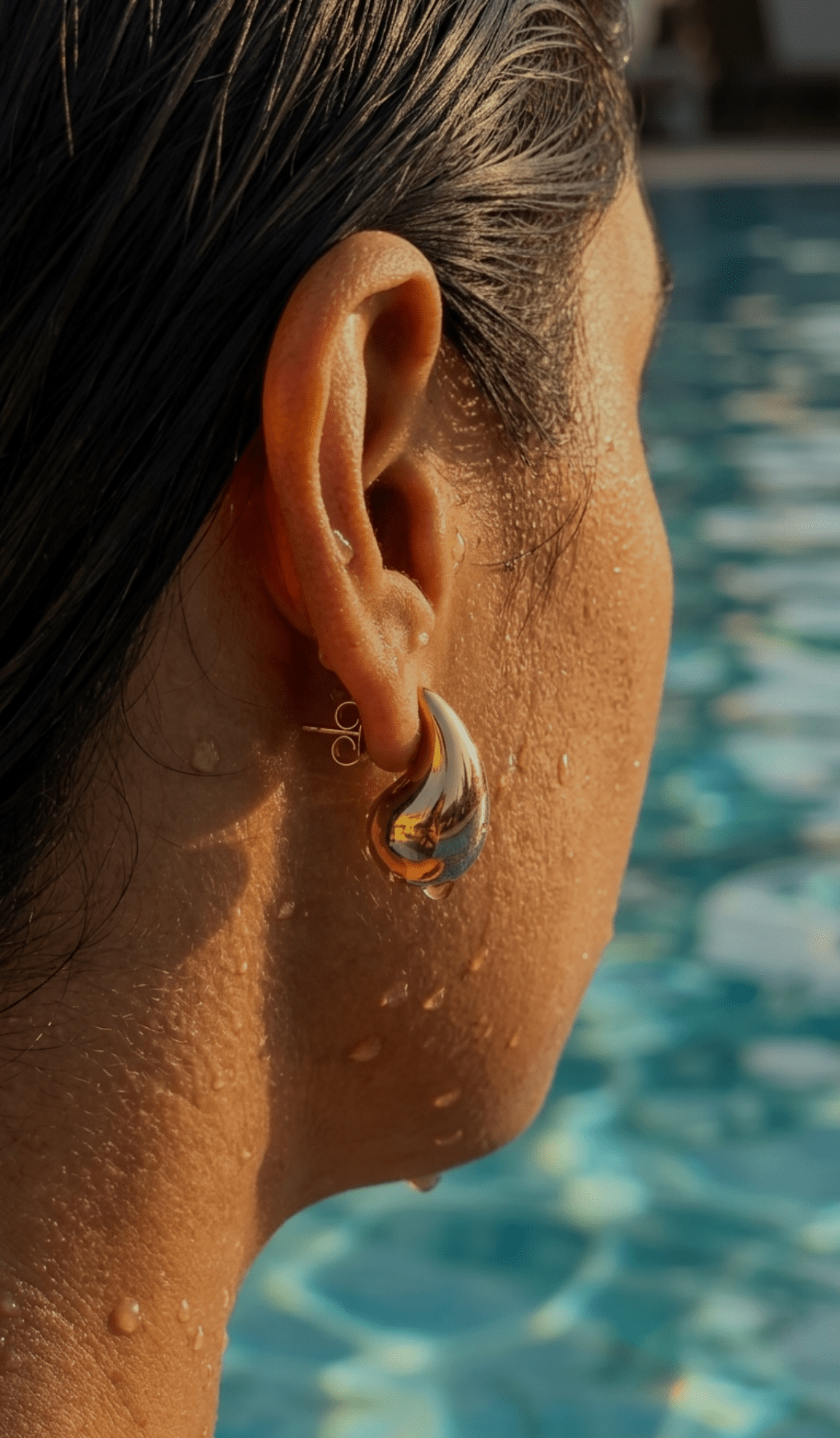 Golden Drop Stud Earrings | 18K PVD Gold - Plated Stainless Steel - ZI FASHION