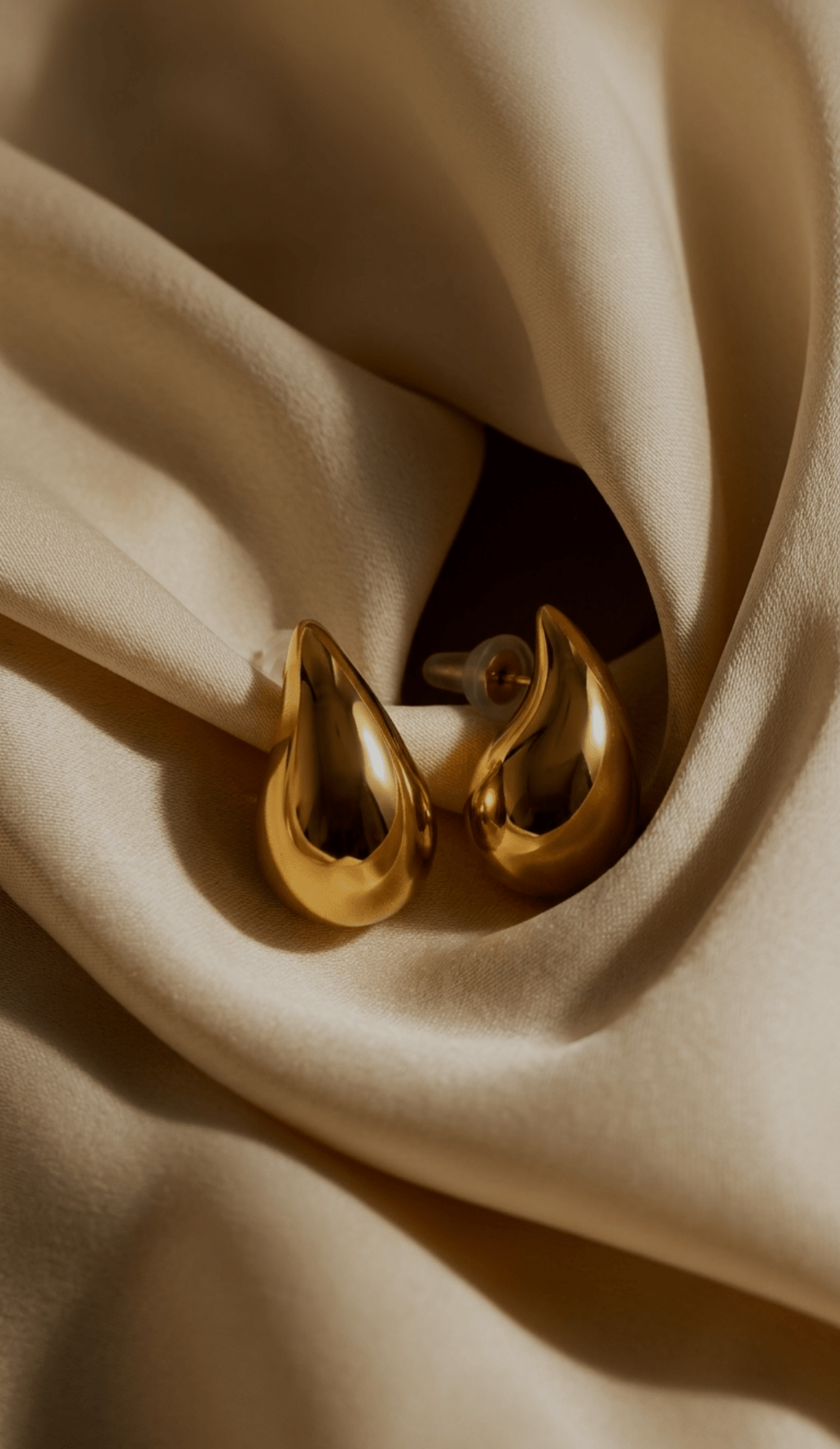 Golden Drop Stud Earrings | 18K PVD Gold - Plated Stainless Steel - ZI FASHION