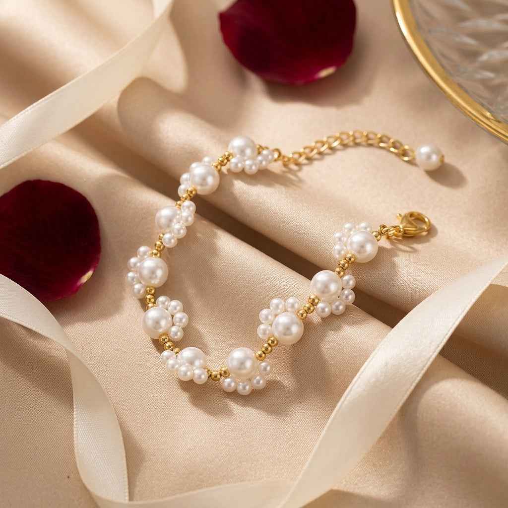 Luminous Wave Woven Pearl Bracelet - ZI FASHION