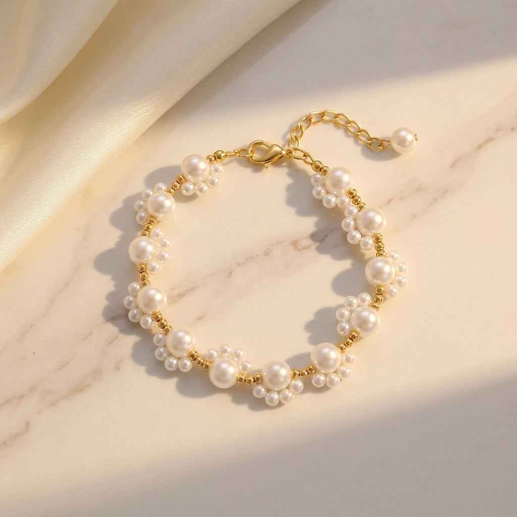 Luminous Wave Woven Pearl Bracelet - ZI FASHION