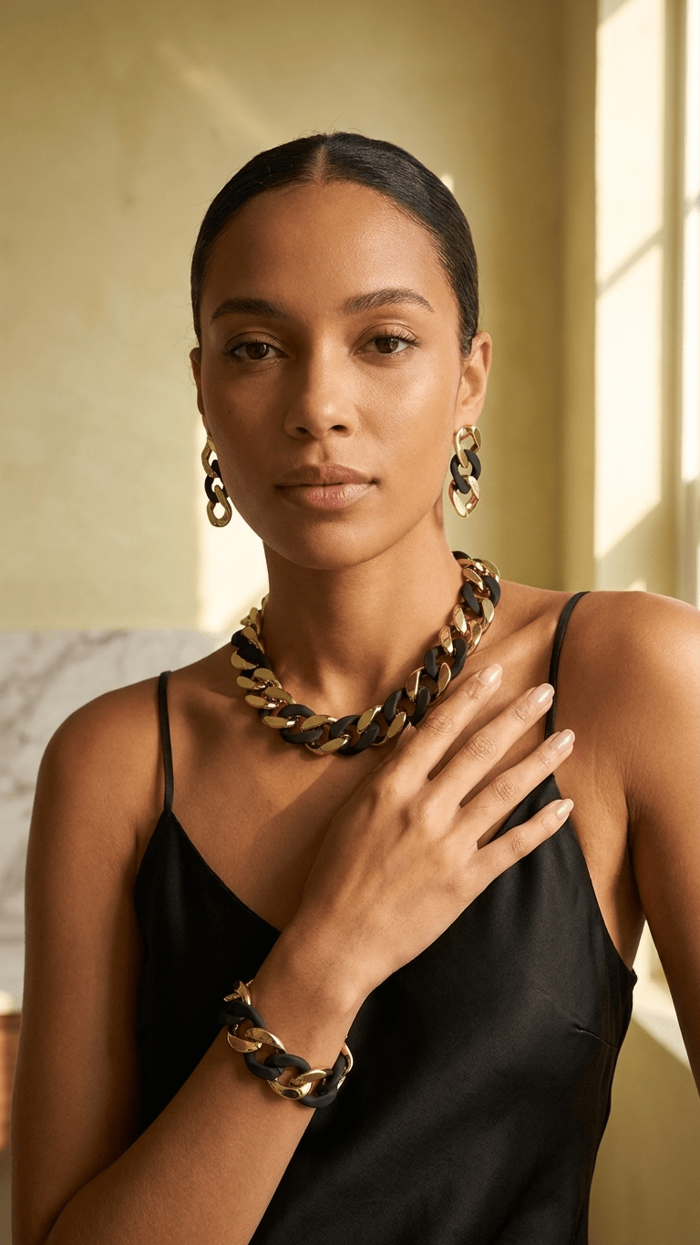 Midnight Muse Chain Jewelry Set - ZI FASHION