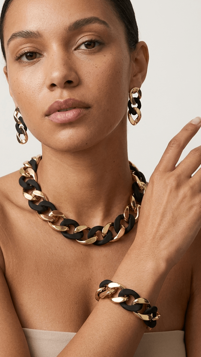 Midnight Muse Chain Jewelry Set - ZI FASHION