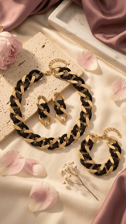 Midnight Muse Chain Jewelry Set - ZI FASHION