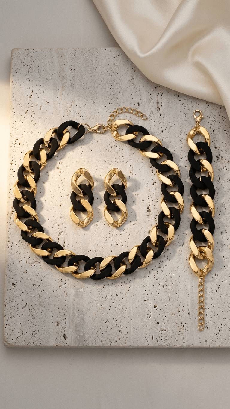 Midnight Muse Chain Jewelry Set - ZI FASHION
