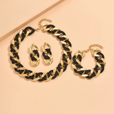 Midnight Muse Chain Jewelry Set - ZI FASHION