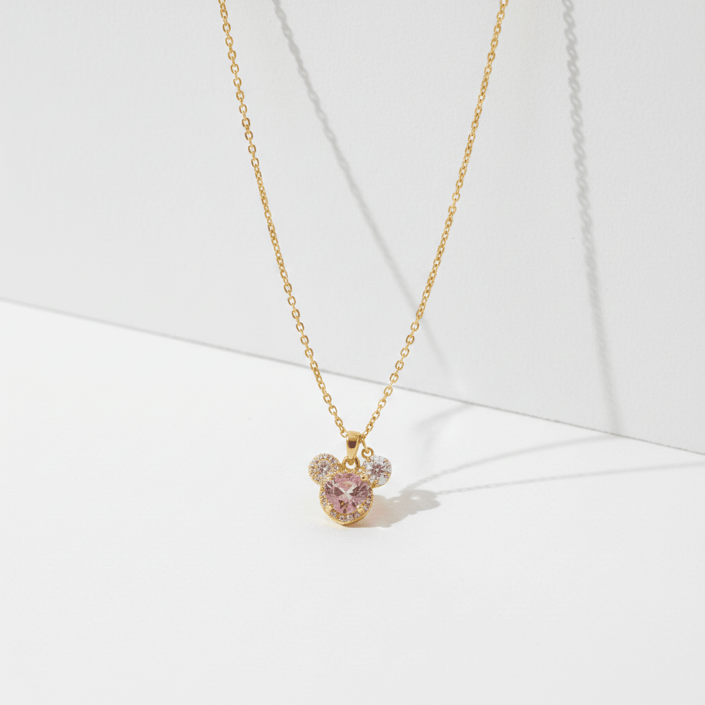 Rose Sparkle Trio Pendant Necklace | 18K Gold - Plated - ZI FASHION