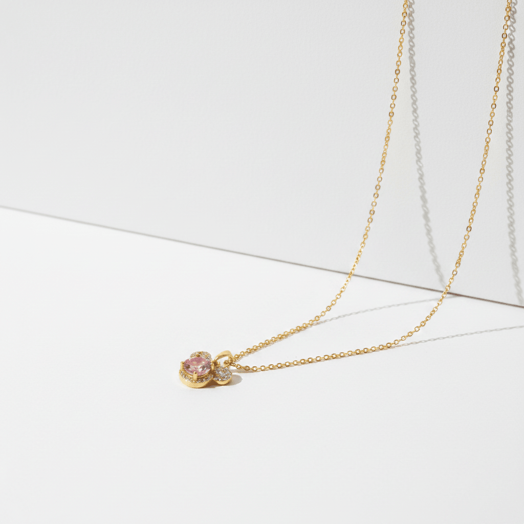 Rose Sparkle Trio Pendant Necklace | 18K Gold - Plated - ZI FASHION