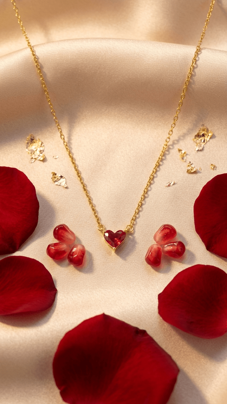 Ruby Red Heart Pendant - ZI FASHION