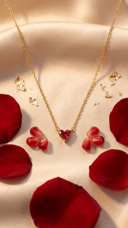 Ruby Red Heart Pendant - ZI FASHION