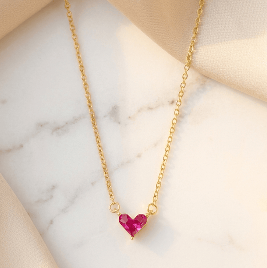 Ruby Red Heart Pendant - ZI FASHION