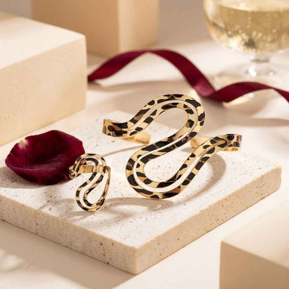 Wild Luxe Leopard Statement Bangle & Ring Set - ZI FASHION